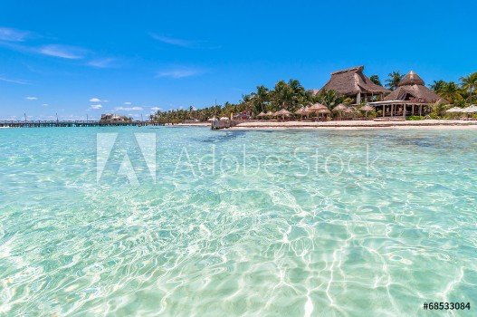 Picture of Tropical sea and beach in Isla Mujeres Mexico